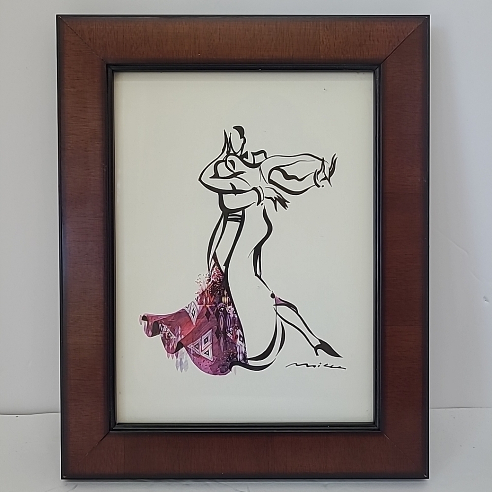 Tango Passion By Misha Lenn Signed Print Wooden Frame 8"x10"